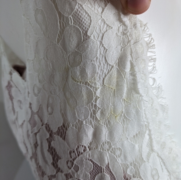 Christina Wu pink white lace two tone sleeveless bridesmaid dress 0 - Picture 7 of 11